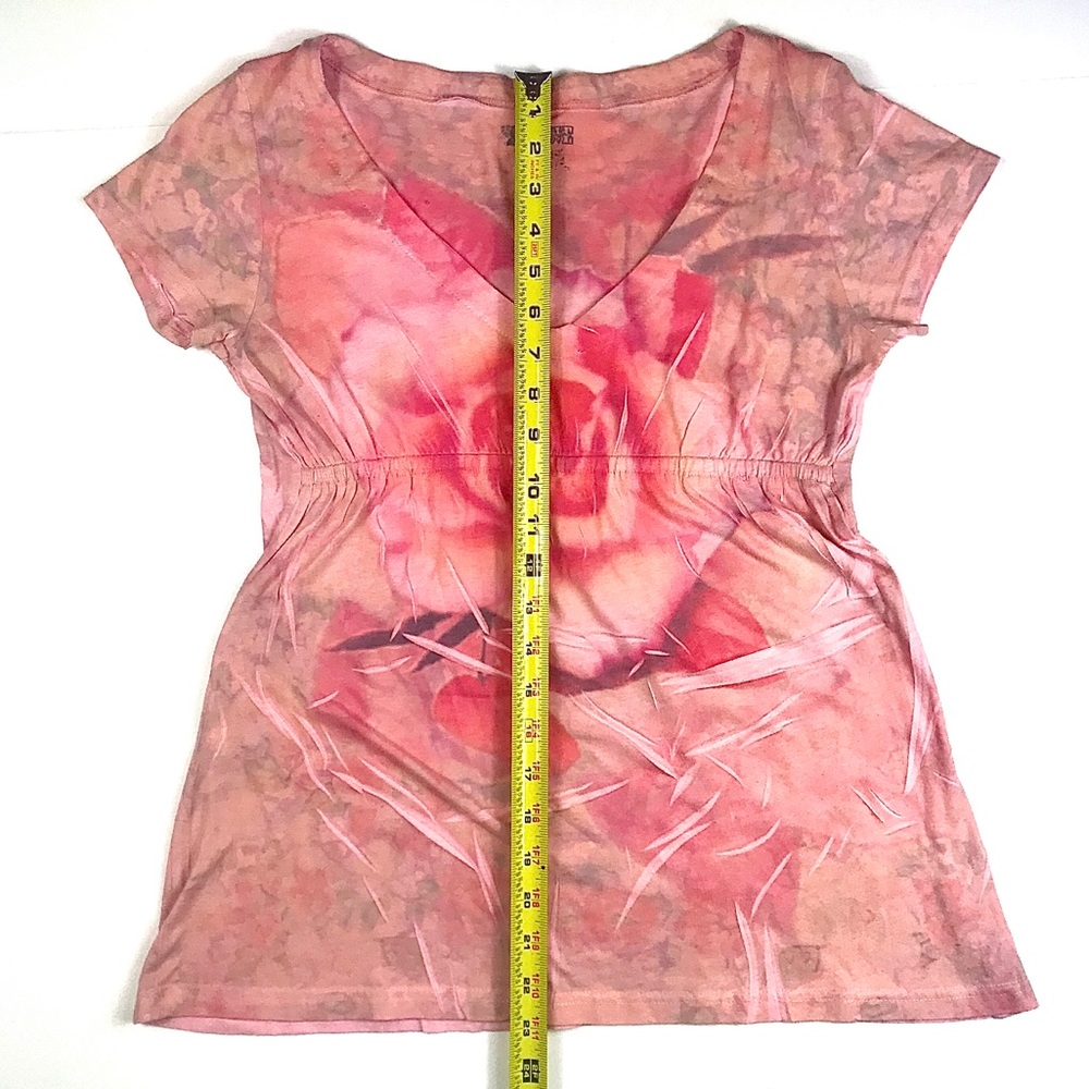 LOVE AMOUR S/S V-neck Floral T-shirt, Size L